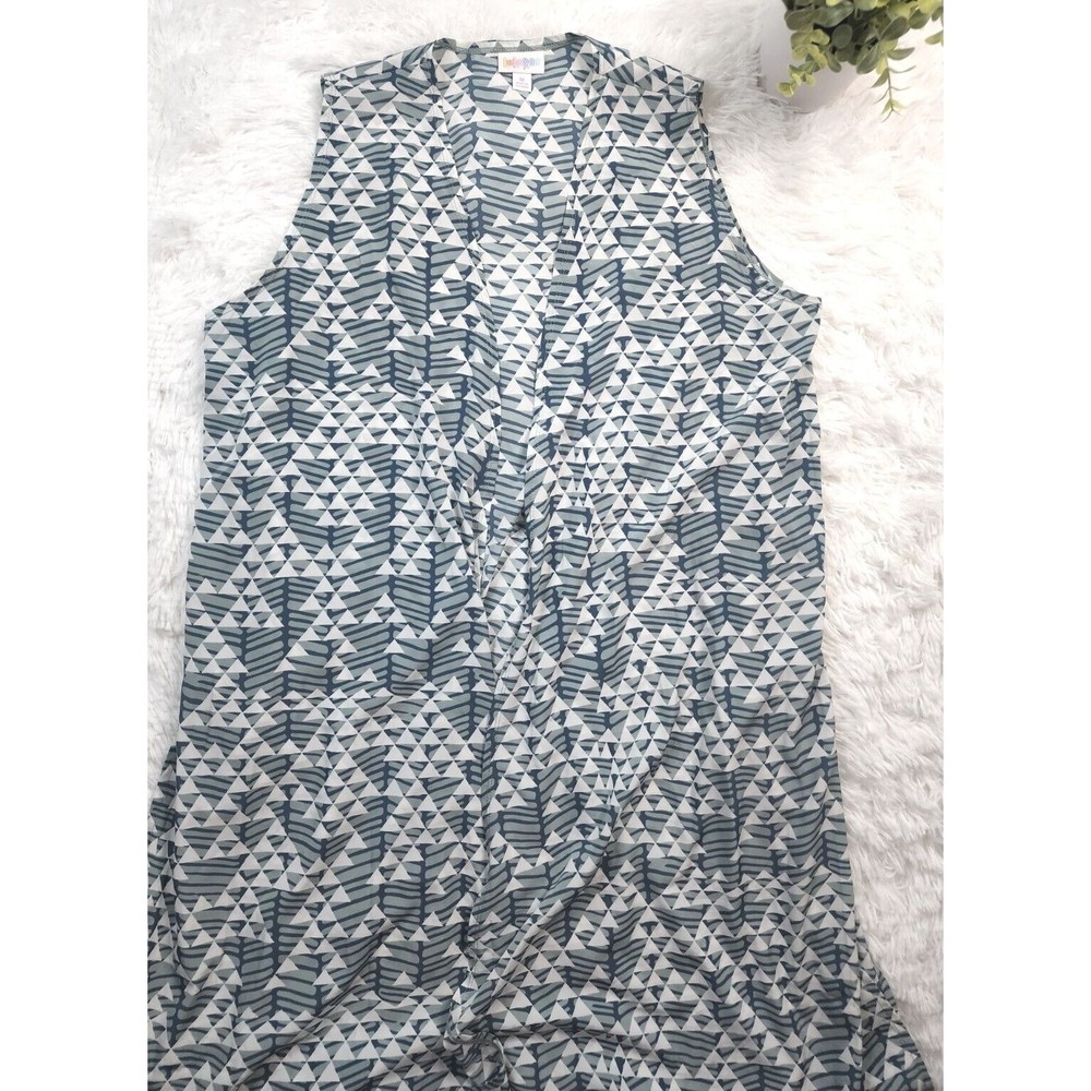 [457] LulaRoe Blue Long Vest Cardigan